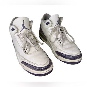 AIR JORDAN 3 RETRO SNEAKERS in “DARK IRIS” COLORWAY